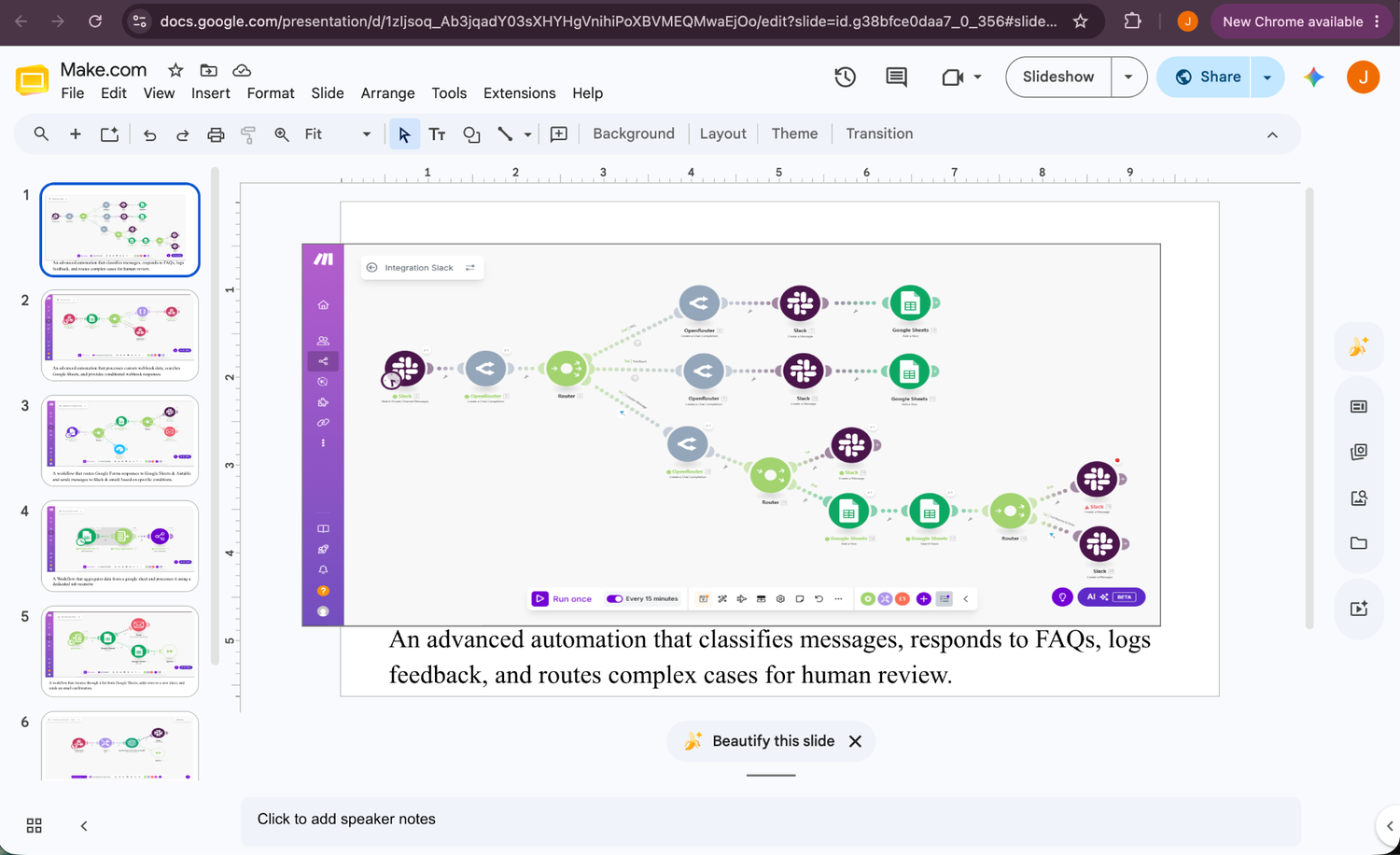 Slack AI agent scenario